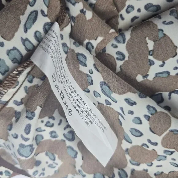 Anthro - Moon River Brown Animal Print Polyester V-Neck Sleeveless Mini Dress M - Picture 7 of 9